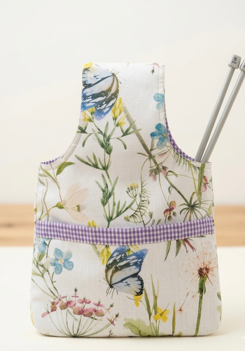 Bolsa de Labores Estampa Botánica y Mariposas