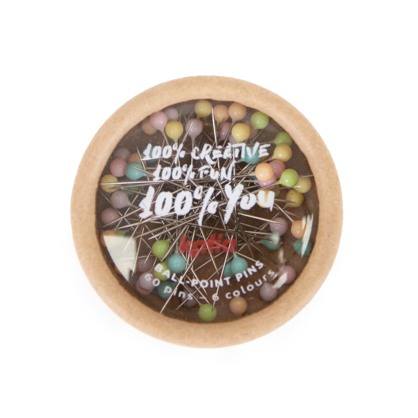 Cajita con 60 alfileres de costura